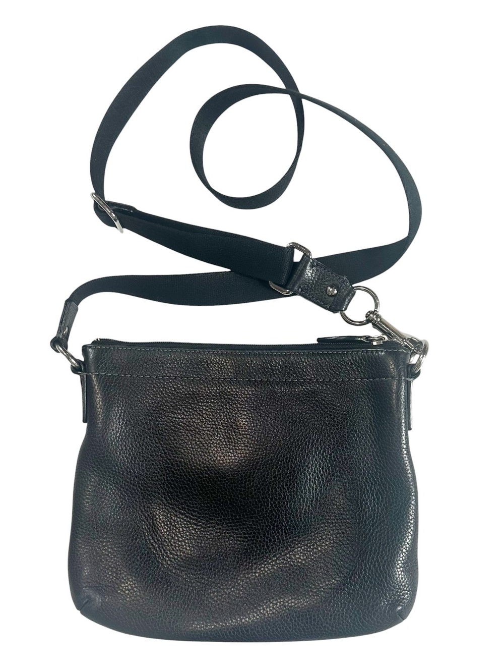 Coach Black Pebbled Leather Crossbody Turnlock Pocket Shoulder Bag Small - Picture 2 of 10